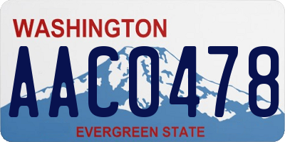 WA license plate AAC0478