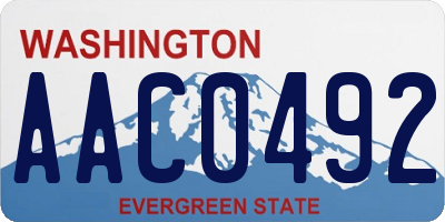 WA license plate AAC0492