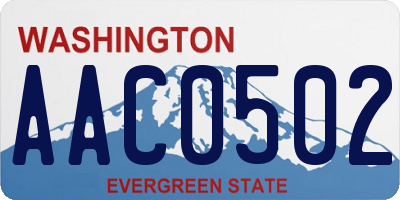 WA license plate AAC0502