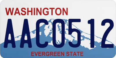 WA license plate AAC0512