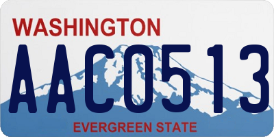 WA license plate AAC0513