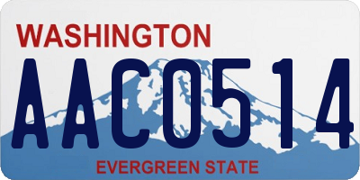 WA license plate AAC0514