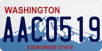 WA license plate AAC0519