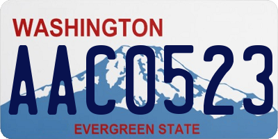 WA license plate AAC0523