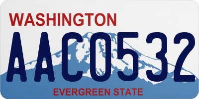 WA license plate AAC0532