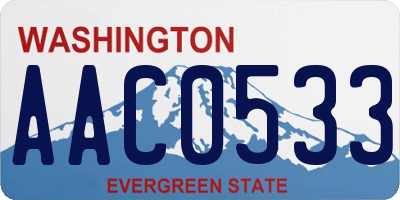 WA license plate AAC0533