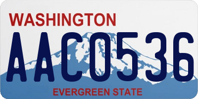 WA license plate AAC0536