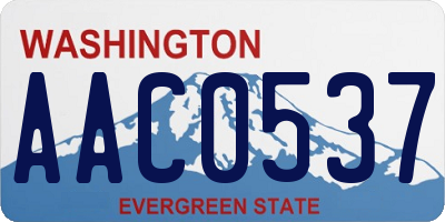 WA license plate AAC0537