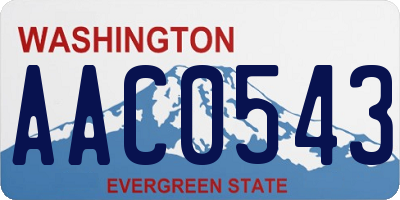 WA license plate AAC0543