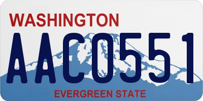 WA license plate AAC0551