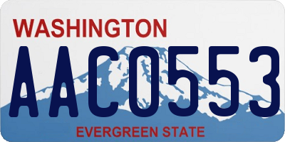 WA license plate AAC0553