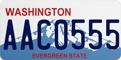 WA license plate AAC0555