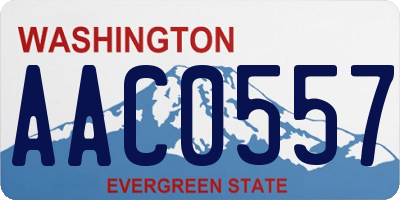 WA license plate AAC0557