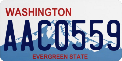 WA license plate AAC0559