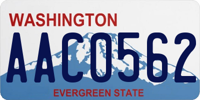 WA license plate AAC0562
