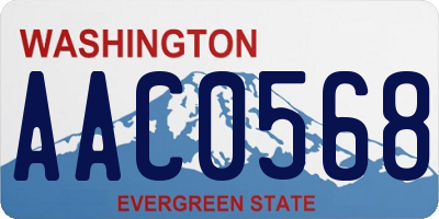 WA license plate AAC0568