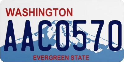 WA license plate AAC0570