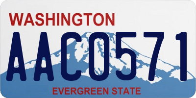 WA license plate AAC0571
