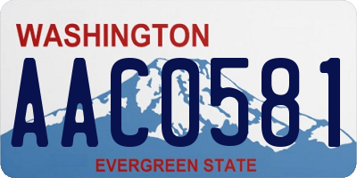 WA license plate AAC0581