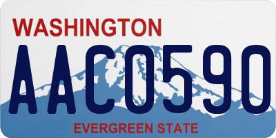 WA license plate AAC0590