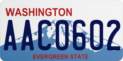 WA license plate AAC0602