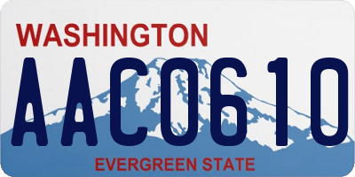 WA license plate AAC0610