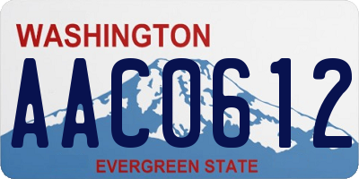 WA license plate AAC0612
