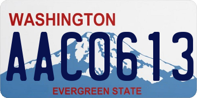 WA license plate AAC0613