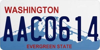 WA license plate AAC0614