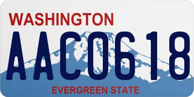 WA license plate AAC0618