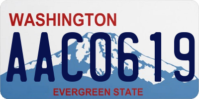 WA license plate AAC0619