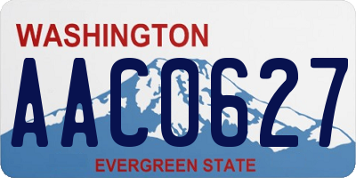 WA license plate AAC0627