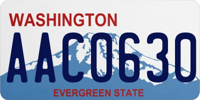 WA license plate AAC0630