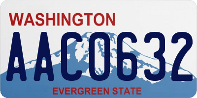 WA license plate AAC0632