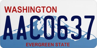 WA license plate AAC0637