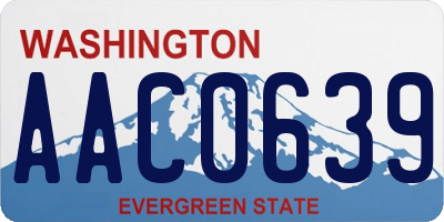 WA license plate AAC0639