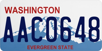 WA license plate AAC0648
