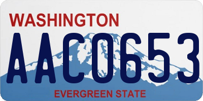 WA license plate AAC0653