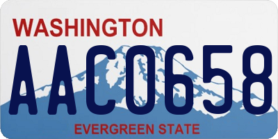 WA license plate AAC0658