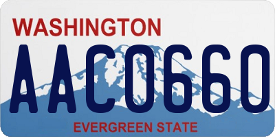 WA license plate AAC0660