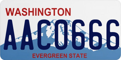 WA license plate AAC0666