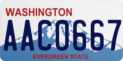 WA license plate AAC0667