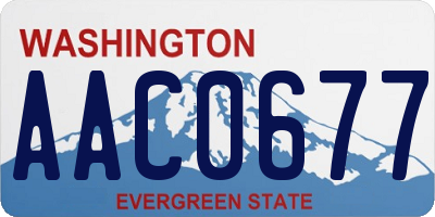 WA license plate AAC0677