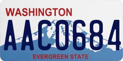 WA license plate AAC0684