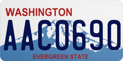 WA license plate AAC0690