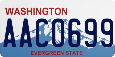WA license plate AAC0699