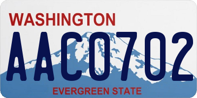WA license plate AAC0702
