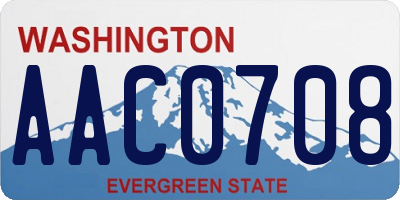 WA license plate AAC0708