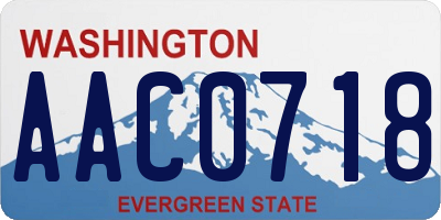 WA license plate AAC0718