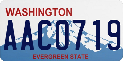 WA license plate AAC0719